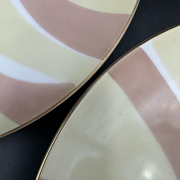 Vintage Pink and Yellow Swirl Salad Plates by Mascot (Japan) Pattern NA-960 - Picture 5 of 8